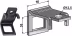 Technische Zeichnung: Industriehof® Zinkenhalter B 50 x 8 mm für Federzinken 32 x 12 mm mit Verstärkungsfeder 32 x 10 mm