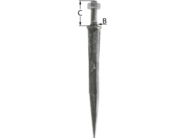 Sterneggenzinken, 200 mm, M 16, gerade, Borstahl, vergütet und spezialgehärtet Sterneggenzinken, 200 mm, M 16, gerade, Borstahl, vergütet und spezialgehärtet