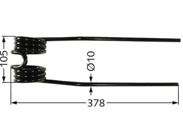 Kreiselheuerzinken links/rechts 378 x 105 x 10 mm für Deutz-Fahr Hydro, Hydro Super, Vicon Fanex Kreiselheuerzinken links/rechts 378 x 105 x 10 mm für Deutz-Fahr Hydro, Hydro Super, Vicon Fanex
