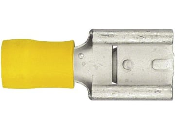 Herth + Buss Flachsteckhülse 9,5 x 1,2 mm, Kabel 4 – 6 mm², verzinnt; teilisoliert, gelb, 50 252 514 Herth + Buss Flachsteckhülse 9,5 x 1,2 mm, Kabel 4 – 6 mm², verzinnt; teilisoliert, gelb, 50 252 514
