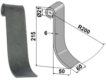 Industriehof® Schlegelmesser 215 x 60 x 6 mm, Bohrung 21 mm, für Holmer, Ropa Fräsen, IND-83 Industriehof® Schlegelmesser 215 x 60 x 6 mm, Bohrung 21 mm, für Holmer, Ropa Fräsen, IND-83