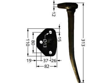 Industriehof® Rütteleggenzinken Länge 313 mm, Bohrung 13 mm, für Amazone: 6303100, RH44V Industriehof® Rütteleggenzinken Länge 313 mm, Bohrung 13 mm, für Amazone: 6303100, RH44V