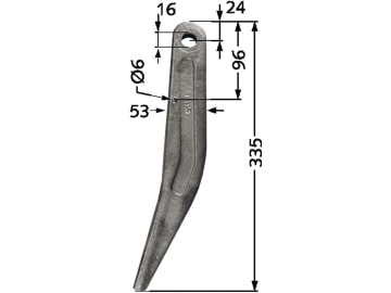 Industriehof® Kreiseleggenzinken links/rechts, 335 mm, Bohrung 16 mm für Amazone, RH-51 Industriehof® Kreiseleggenzinken links/rechts, 335 mm, Bohrung 16 mm für Amazone, RH-51