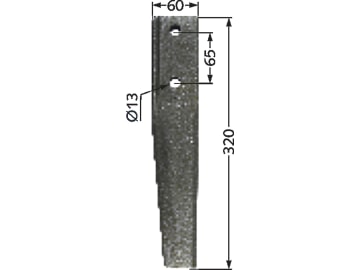 Industriehof® Kreiseleggenzinken links/rechts 60 x 320 x 12 mm, Bohrung 13 mm für Breviglieri, Schmotzer Industriehof® Kreiseleggenzinken links/rechts 60 x 320 x 12 mm, Bohrung 13 mm für Breviglieri, Schmotzer