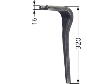 Industriehof® Kreiseleggenzinken links 110 x 320 x 16 mm, Bohrung 17 mm für Kuhn, RH-68-L Industriehof® Kreiseleggenzinken links 110 x 320 x 16 mm, Bohrung 17 mm für Kuhn, RH-68-L