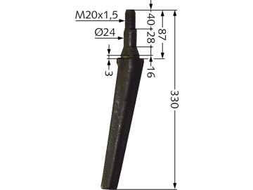Industriehof® Kreiseleggenzinken links/rechts, 330 mm, M 20 x 1,5 für Fliegl, RH-7 SP Industriehof® Kreiseleggenzinken links/rechts, 330 mm, M 20 x 1,5 für Fliegl, RH-7 SP