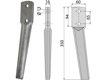 Industriehof® Kreiseleggenzinken links/rechts 60 x 350 x 16 mm, Bohrung 13 mm für Celli, Perugini, RH-88 Industriehof® Kreiseleggenzinken links/rechts 60 x 350 x 16 mm, Bohrung 13 mm für Celli, Perugini, RH-88