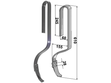 Industriehof® Spurlockerzinken 610 x 10 x 32 mm mit Schar, für Nordsten, 10.5010 Industriehof® Spurlockerzinken 610 x 10 x 32 mm mit Schar, für Nordsten, 10.5010