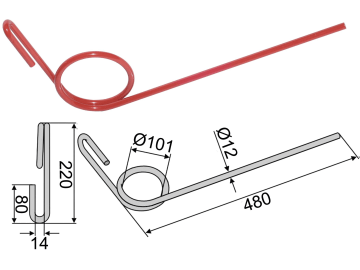 Industriehof® Striegelzinken 480 x 12 mm für Amazone/BBG, Doublet Record, Evers Agro, Horsch, Kverneland, Väderstad, 1000STE Industriehof® Striegelzinken 480 x 12 mm für Amazone/BBG, Doublet Record, Evers Agro, Horsch, Kverneland, Väderstad, 1000STE