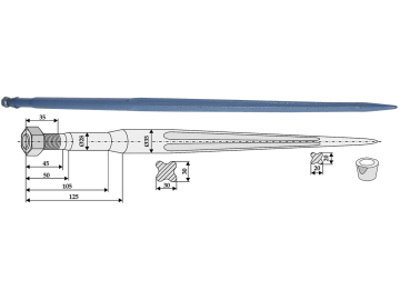 Industriehof® Frontladerzinken 1.100 mm, M 22 x 1,5, spitz, gerade, für Frost, 181110 Industriehof® Frontladerzinken 1.100 mm, M 22 x 1,5, spitz, gerade, für Frost, 181110