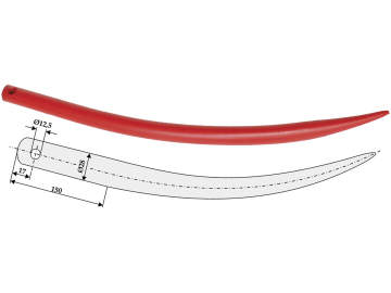 Industriehof® Frontladerzinken 600 mm, Ø 12,5 mm, spitz, gebogen, ohne Schaft für Hydrac, Stoll, 18608 Industriehof® Frontladerzinken 600 mm, Ø 12,5 mm, spitz, gebogen, ohne Schaft für Hydrac, Stoll, 18608