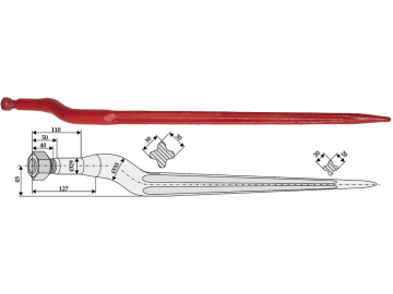 Industriehof® Frontladerzinken 880 mm, M 22 x 1,5, spitz, gekröpft, für Trioliet, 18854 Industriehof® Frontladerzinken 880 mm, M 22 x 1,5, spitz, gekröpft, für Trioliet, 18854