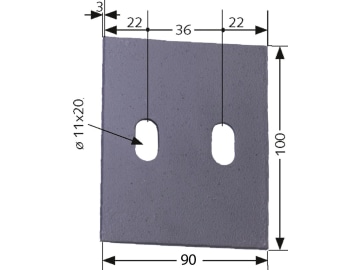 Industriehof® Abstreifer 100 x 90 x 3 mm, Bohrung 20 x 11 mm für Landsberg (Pöttinger), Sicma, 51-S102 Industriehof® Abstreifer 100 x 90 x 3 mm, Bohrung 20 x 11 mm für Landsberg (Pöttinger), Sicma, 51-S102