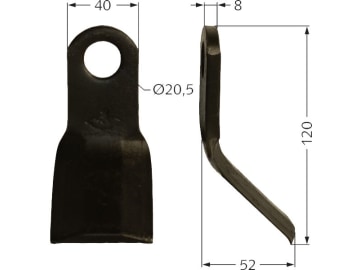 Industriehof® Y-Messer 120 x 40 x 8 mm, Bohrung 20,5 mm, für Mulcher: Agrimaster, Agromec, Forgio, Muratori, Calderoni, Orsi, Zanon, 63-AGM-03 Industriehof® Y-Messer 120 x 40 x 8 mm, Bohrung 20,5 mm, für Mulcher: Agrimaster, Agromec, Forgio, Muratori, Calderoni, Orsi, Zanon, 63-AGM-03