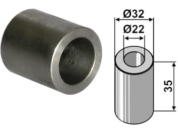 Industriehof® Buchse 35 x 5 mm, Ø innen 22 mm, Ø außen 32 mm, für Agrimaster, Agromec, 63-AGM-502 Industriehof® Buchse 35 x 5 mm, Ø innen 22 mm, Ø außen 32 mm, für Agrimaster, Agromec, 63-AGM-502