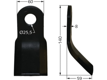 Industriehof® Y-Messer 140 x 60 x 8 mm, Bohrung 25,5 mm, für Mulcher: Agricom, Ferri, Howard, PERUGINI, Sicma (Miglianico), Wiwexa, Zampini, 63-FEI-04 Industriehof® Y-Messer 140 x 60 x 8 mm, Bohrung 25,5 mm, für Mulcher: Agricom, Ferri, Howard, PERUGINI, Sicma (Miglianico), Wiwexa, Zampini, 63-FEI-04