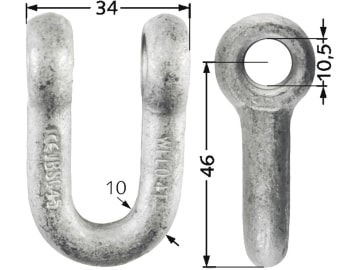 Industriehof® Schäkel gerade, Bohrung 10 mm, für Agria, Epoke, Fischer, Hansa, Votex, 63-HAN-71 Industriehof® Schäkel gerade, Bohrung 10 mm, für Agria, Epoke, Fischer, Hansa, Votex, 63-HAN-71