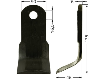 Industriehof® Y-Messer 135 x 50 x 6 mm, Bohrung 16,5 mm, für Mulcher: Humus, 63-HUM-01 Industriehof® Y-Messer 135 x 50 x 6 mm, Bohrung 16,5 mm, für Mulcher: Humus, 63-HUM-01