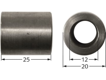 Industriehof® Buchse 25 x 4 mm, Ø innen 12 mm, Ø außen 20 mm, für Gilbers, Mulag, Schmidt, 63-MUL-63 Industriehof® Buchse 25 x 4 mm, Ø innen 12 mm, Ø außen 20 mm, für Gilbers, Mulag, Schmidt, 63-MUL-63
