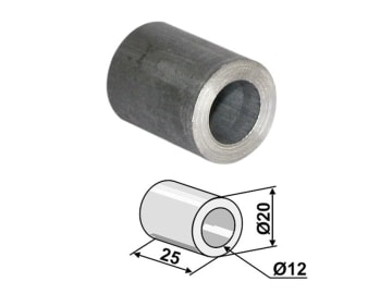 Industriehof® Buchse 25 x 4 mm, Ø innen 12 mm, Ø außen 20 mm, für Mc Connel, Noremat, Rousseau, S.M.A., 63-ROU-62 Industriehof® Buchse 25 x 4 mm, Ø innen 12 mm, Ø außen 20 mm, für Mc Connel, Noremat, Rousseau, S.M.A., 63-ROU-62