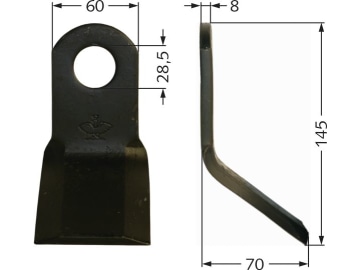 Industriehof® Y-Messer 145 x 60 x 8 mm, Bohrung 28,5 mm, für Mulcher: Sauerburger, 63-SAU-03 Industriehof® Y-Messer 145 x 60 x 8 mm, Bohrung 28,5 mm, für Mulcher: Sauerburger, 63-SAU-03