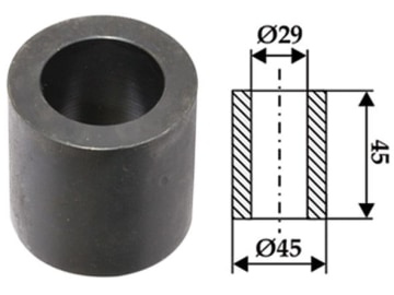 Industriehof® Buchse 45 x 8 mm, Ø innen 29 mm, Ø außen 45 mm, für Sauerburger, 63-SAU-06 Industriehof® Buchse 45 x 8 mm, Ø innen 29 mm, Ø außen 45 mm, für Sauerburger, 63-SAU-06