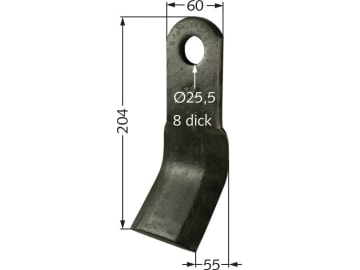 Industriehof® Y-Messer 204 x 60 x 8 mm, Bohrung 25,5 mm, für Mulcher: Sovema, 63-SOV-51 Industriehof® Y-Messer 204 x 60 x 8 mm, Bohrung 25,5 mm, für Mulcher: Sovema, 63-SOV-51