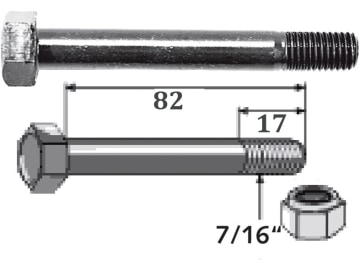 Industriehof® Sechskantschraube 7/16" x 82 - 10.9 mit Sicherungsmutter für Carroy et Giraudon, Mulag, Rasant, Schmidt, 63-71682 Industriehof® Sechskantschraube 7/16" x 82 - 10.9 mit Sicherungsmutter für Carroy et Giraudon, Mulag, Rasant, Schmidt, 63-71682
