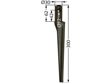 Kreiseleggenzinken links/rechts, 300 mm, Bohrung 12 mm für Pegoraro Kreiseleggenzinken links/rechts, 300 mm, Bohrung 12 mm für Pegoraro