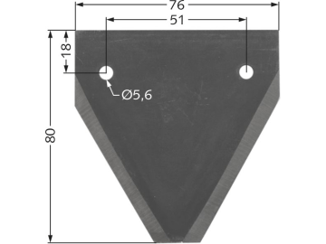 Mörtl Messerklinge Glatt "N336", 80 x 76 x 2 mm, M 002960 für Mähbalken Mörtl Messerklinge Glatt "N336", 80 x 76 x 2 mm, M 002960 für Mähbalken