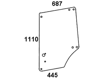 Türscheibe klar oben links/rechts, für John Deere Traktor 1550 – 1950 N, 1640 – 2850, Kabine MC-1; CC-2, 445 mm unten Türscheibe klar oben links/rechts, für John Deere Traktor 1550 – 1950 N, 1640 – 2850, Kabine MC-1; CC-2, 445 mm unten