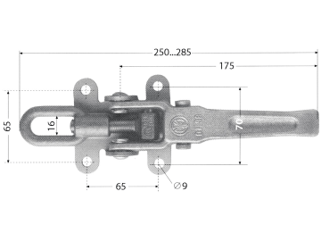 Exzenterverschluss, "6043", verzinkt, mit integrierter Sicherung, verstellbar zum Anschrauben Exzenterverschluss, "6043", verzinkt, mit integrierter Sicherung, verstellbar zum Anschrauben
