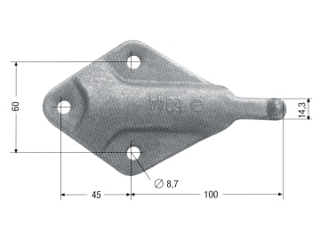 Haltenocken, "6044", zum Anschrauben, verzinkt, für Exzenterverschluss 6043 Haltenocken, "6044", zum Anschrauben, verzinkt, für Exzenterverschluss 6043