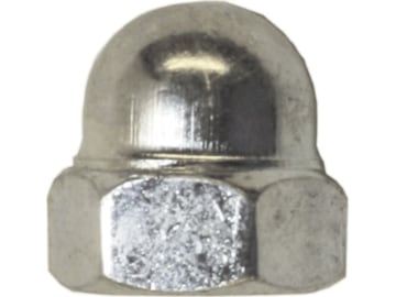 Hutmutter DIN 1587, M 6, Stahl, verzinkt; blau passiviert (A2K), hohe Form, 03566 Hutmutter DIN 1587, M 6, Stahl, verzinkt; blau passiviert (A2K), hohe Form, 03566