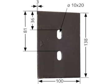 Industriehof® Abstreifer 138 x 100 x 3 mm, Bohrung 20 x 10 mm für Lely, 51-L110 Industriehof® Abstreifer 138 x 100 x 3 mm, Bohrung 20 x 10 mm für Lely, 51-L110