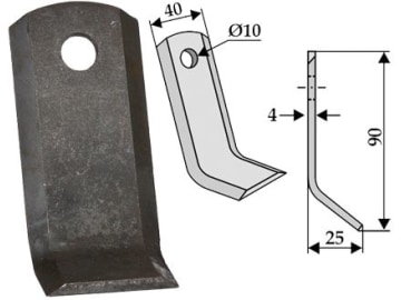Industriehof® Y-Messer 90 x 40 x 4 mm, Bohrung 10 mm, für Mulcher: Stella, 63-STE-02 Industriehof® Y-Messer 90 x 40 x 4 mm, Bohrung 10 mm, für Mulcher: Stella, 63-STE-02