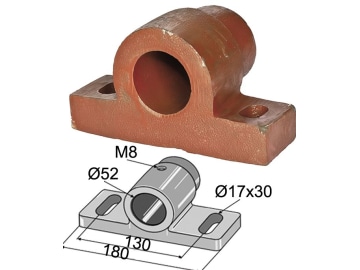 Industriehof® Gleitlager für Welle rund, 50 mm, Ø innen 52 mm, M 8, Bohrung 30 x 17 mm, 320-10 Industriehof® Gleitlager für Welle rund, 50 mm, Ø innen 52 mm, M 8, Bohrung 30 x 17 mm, 320-10