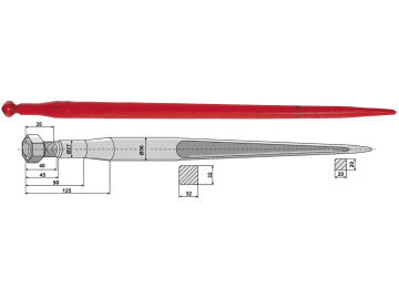Industriehof® Frontladerzinken 1.100 mm, M 20 x 1,5, spitz, gerade, für Stoll, 181123 Industriehof® Frontladerzinken 1.100 mm, M 20 x 1,5, spitz, gerade, für Stoll, 181123