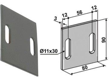 Industriehof® Abstreifer 90 x 80 x 3 mm, Bohrung 30 x 11 mm für Frandent, 51-F200 Industriehof® Abstreifer 90 x 80 x 3 mm, Bohrung 30 x 11 mm für Frandent, 51-F200
