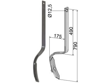Industriehof® Spurlockerzinken 790 x 10 x 40 mm mit Schar, für universal, 10.5011/1 Industriehof® Spurlockerzinken 790 x 10 x 40 mm mit Schar, für universal, 10.5011/1