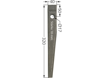 Industriehof® Kreiseleggenzinken links/rechts 40 x 320 x 18 mm, Bohrung 17 mm für Kuhn, RH-41 Industriehof® Kreiseleggenzinken links/rechts 40 x 320 x 18 mm, Bohrung 17 mm für Kuhn, RH-41