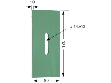 Greenflex Kunststoff-Abstreifer 180 x 80 mm, Bohrung L x B 60 x 13 mm für Rabe Greenflex Kunststoff-Abstreifer 180 x 80 mm, Bohrung L x B 60 x 13 mm für Rabe