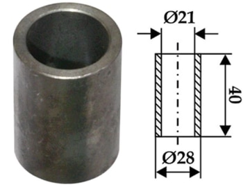 Industriehof® Buchse 40 x 3,5 mm, Ø innen 21 mm, Ø außen 28 mm, für Berti, Sauerburger, 63-SAU-02 Industriehof® Buchse 40 x 3,5 mm, Ø innen 21 mm, Ø außen 28 mm, für Berti, Sauerburger, 63-SAU-02