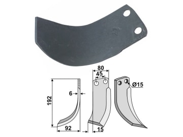 Industriehof® Fräsmesser links 192 x 80 x 6 mm, Bohrung 15 mm für Eberhardt, EBE-03L Industriehof® Fräsmesser links 192 x 80 x 6 mm, Bohrung 15 mm für Eberhardt, EBE-03L
