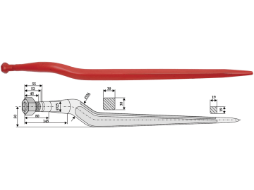 Industriehof® Frontladerzinken 820 mm, M 24 x 1,5, spitz, gekröpft, für Redrock, Zens, Chief, 18827 Industriehof® Frontladerzinken 820 mm, M 24 x 1,5, spitz, gekröpft, für Redrock, Zens, Chief, 18827