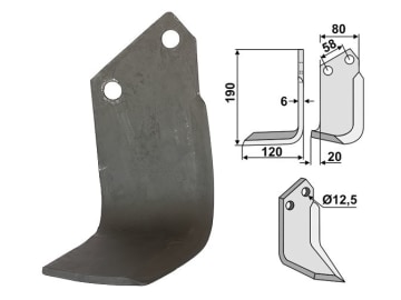 Industriehof® Fräsmesser links 190 x 80 x 6 mm, Bohrung 12,5 mm für Sauerburger, IND-23L Industriehof® Fräsmesser links 190 x 80 x 6 mm, Bohrung 12,5 mm für Sauerburger, IND-23L