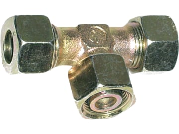 T-Verschraubung "ET-DKO-L", leicht, metrisch, einstellbar, Dichtkegel mit O-Ring und Überwurfmutter T-Verschraubung "ET-DKO-L", leicht, metrisch, einstellbar, Dichtkegel mit O-Ring und Überwurfmutter