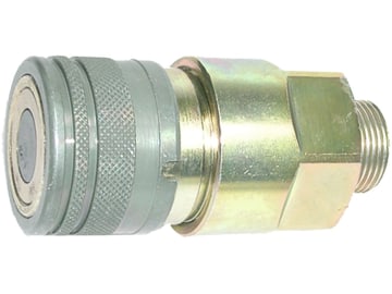Kupplungsmuffe "FF" flachdichtend, Dichtungen Perbunan, leicht, BG 03, M 22 x 1,5, RA L 15 Kupplungsmuffe "FF" flachdichtend, Dichtungen Perbunan, leicht, BG 03, M 22 x 1,5, RA L 15