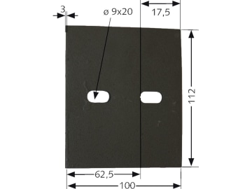 Industriehof® Abstreifer 112 x 100 x 3 mm, Bohrung 20 x 9 mm für Lely, 51-L116 Industriehof® Abstreifer 112 x 100 x 3 mm, Bohrung 20 x 9 mm für Lely, 51-L116
