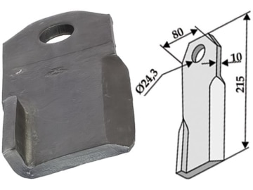 Industriehof® Schlegelmesser 215 x 80 x 10 mm, Bohrung 24,3 mm, für Humus Fräsen, 63-IND-32-A, 63-IND-32-A Industriehof® Schlegelmesser 215 x 80 x 10 mm, Bohrung 24,3 mm, für Humus Fräsen, 63-IND-32-A, 63-IND-32-A